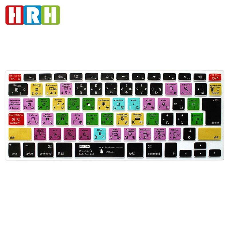 waterproof keyboard protector OSX Shortcut Keyboard Protector for Mac Japanese Laptop Keyboard Skins for macbook pro 13