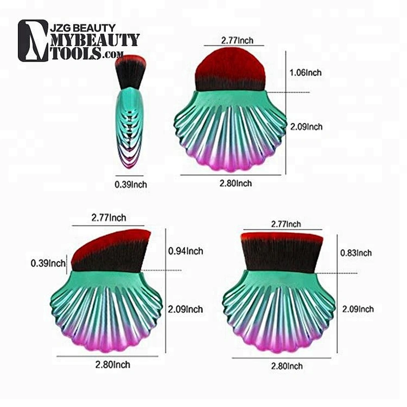 OEM no label single powder shell makeup foundation blending makeup brush set box packaging