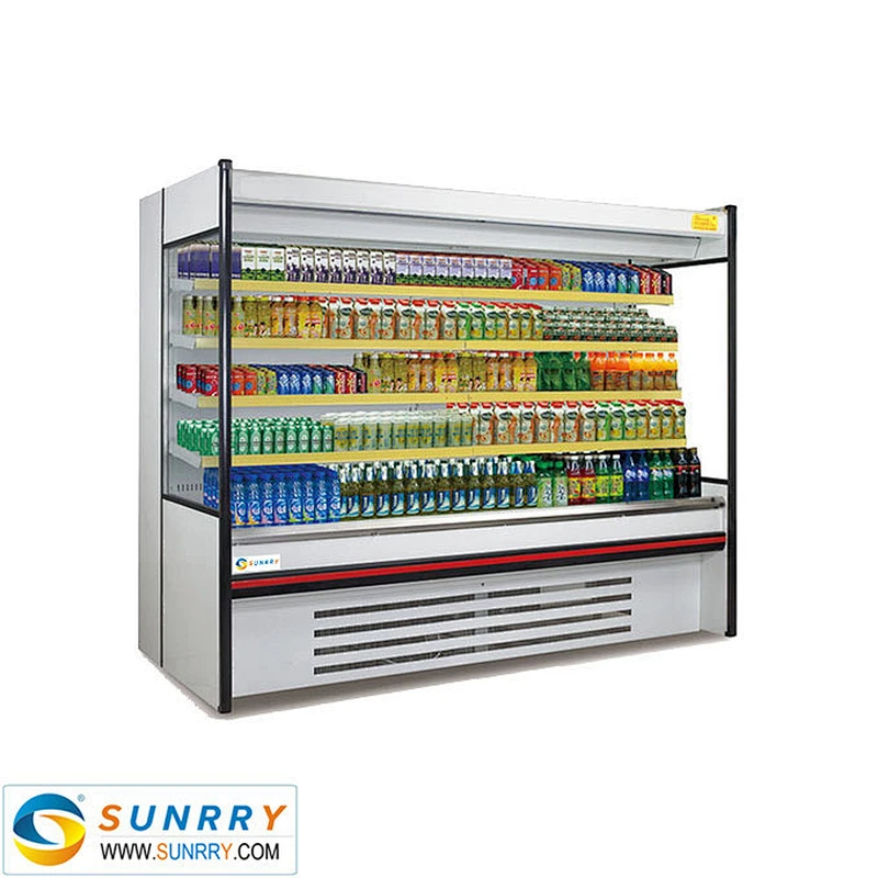 New Style Supermarket Upright Display Cooler and Open Drinks and Miks Showcase Refrigerator