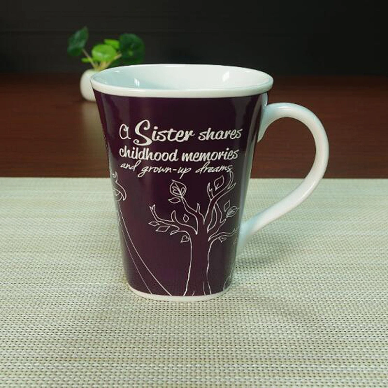 Heat Sensitive Color Changing Ceramic Cup Hot Sale Magic Coffee Mug with Handle Free Design Customized Porcelain Cup
