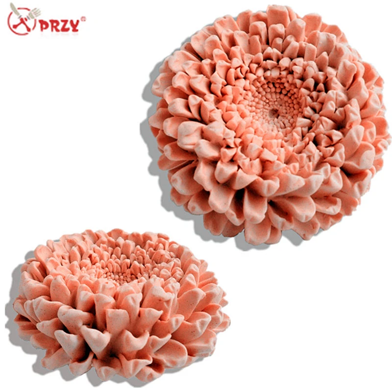 New 3D Chrysanthemum fondant cake decoration molds handmade soap molds aroma stone moulds