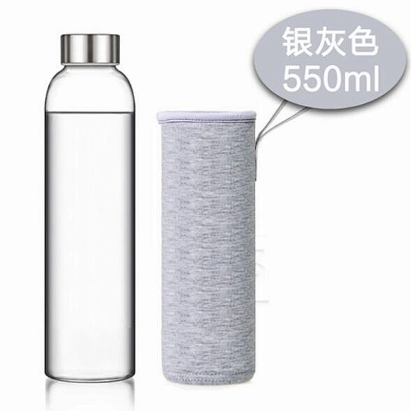 Portable teacup straight glass water cup and colorful prevent cover