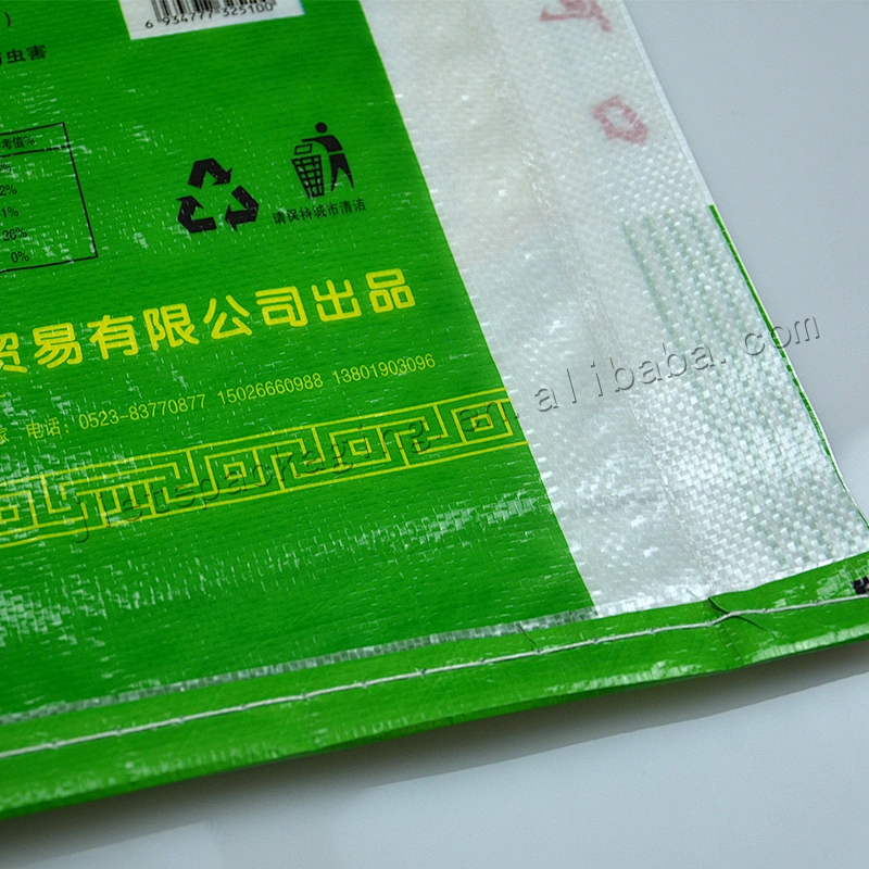 25kg pp woven rice packaging bag for grain green