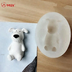 2018 new Cute barking dog soap mould plaster car mold aroma moulds puppy silicone candle molds