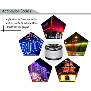 20m/65.6ft 220V Rope 120Led/m Waterproof MIni Flexible RGB LED Neon Strip Rope