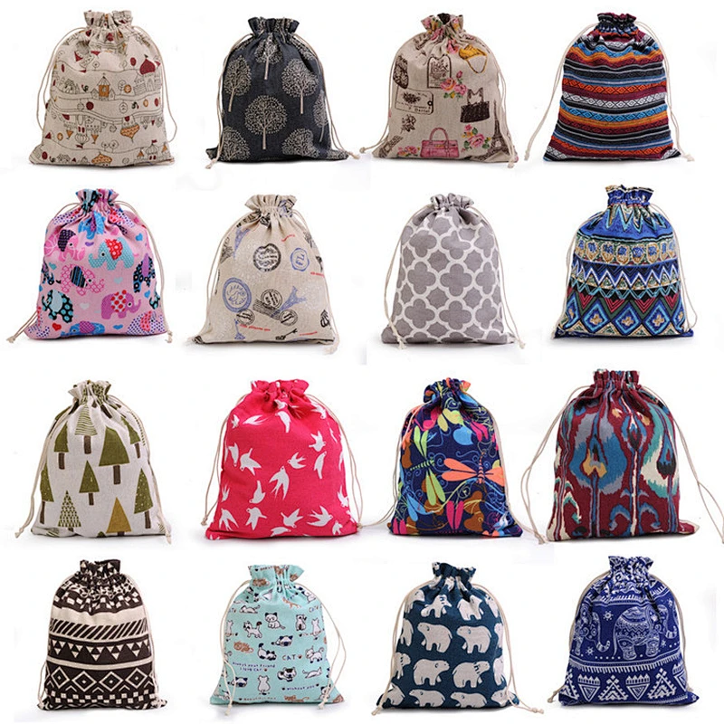 Waterproof Custom cheap printed Polyester Nylon Drawstring Bag