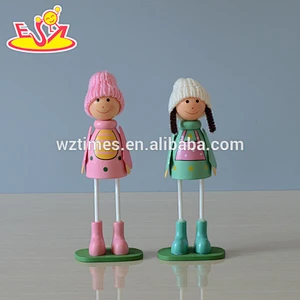 2018 New design wooden kid's mini doll lovely wooden kid's mini doll small wooden kid's mini doll W02A157