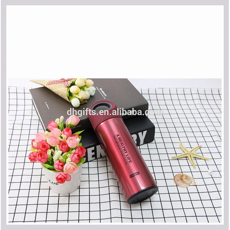2018 Novelty Water Bottle Vacuum Cup Stainless Steel Vacuum Flask Plastic Cup with Lid