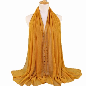 2019 New Style Women Luxury Belly Dance Hip Scarf Hijab Glitter Head Scarf For Muslim