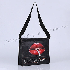 Customized design laminated plastic pp woven shoulder bag