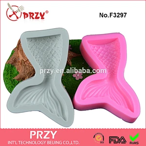 F3297 Mermaid tail silicone turn sugar mold chocolate mold baking tool DIY cake decoration