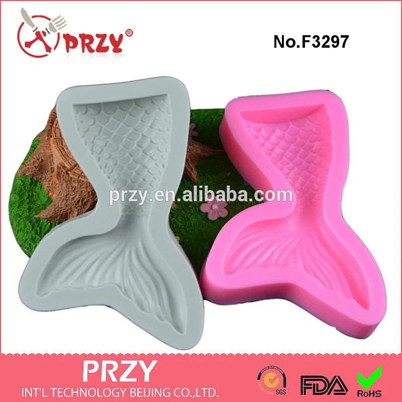 F3297 Mermaid tail silicone turn sugar mold chocolate mold baking tool DIY cake decoration