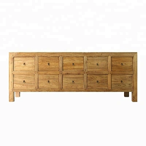 wholesale rustic reclaimed wood drawer storage buffet furniture