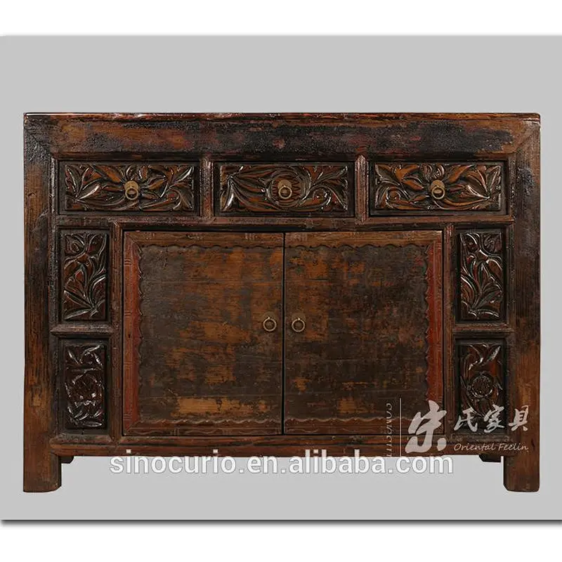 Chinese Antique Asian Furniture Gansu Original Painted Cabinet