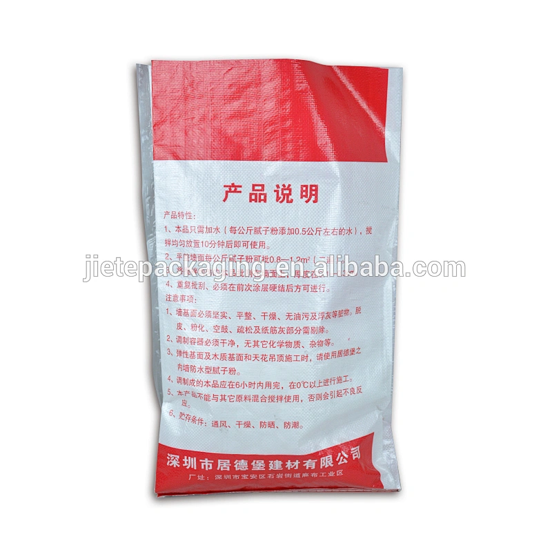 20kg white plastic pouch pp woven cement packaging bag for dry mortar,tile adhesive