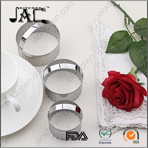 Food Quality 3 Pieces Reusable Stainless Steel Biscuit Cutter
