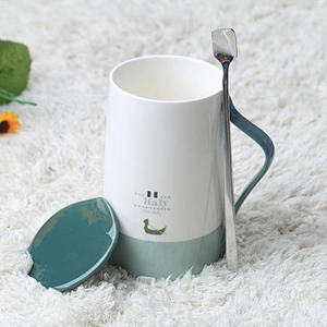 High sublimation ceramic mug with spoon