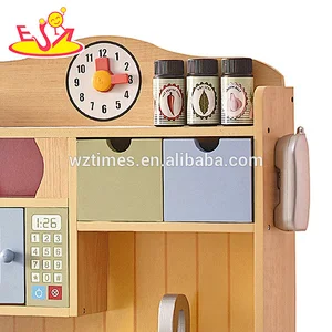 Kinder des neuen Entwurfs, die Spielwaren Holzspielzeugküche für Verkauf W10C328 kochen