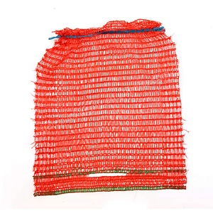Cheap and reusable orange raschel mesh bag with drawstring for potato,onion