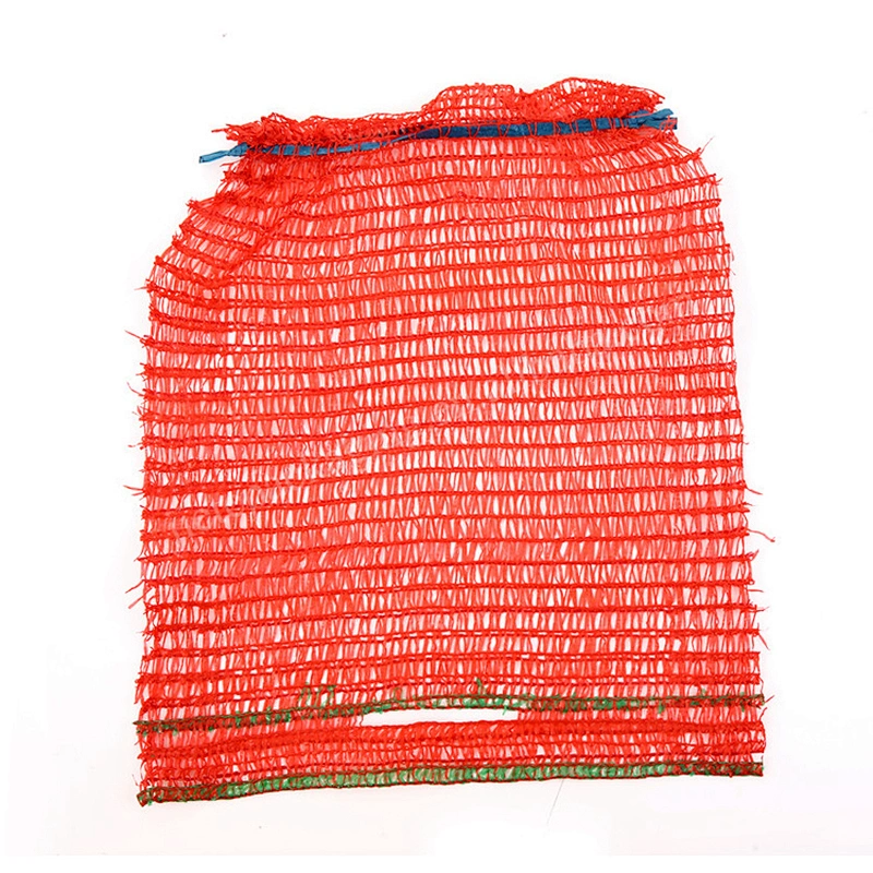 Cheap and reusable orange raschel mesh bag with drawstring for potato,onion