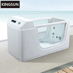 K-8954 New Design Transparent Glass Bathtub Whirlpool Apollo Massage Bathtub