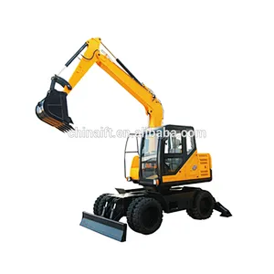 RC small digging international brand engine with hydraulic 9t wheel excavator