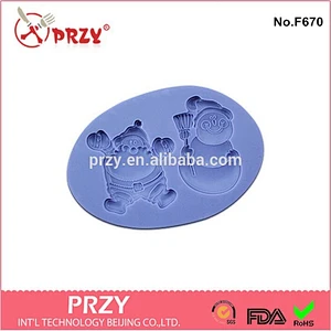 F670 Santa Claus mold for fondant ,Christmas silicone Santa Claus mold,Christmas decorations molds