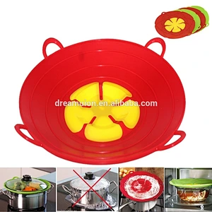 Flexible Flower Silicone Pot Cover Cooking Lid Spill Stopper 29.5cm Kitchen Gadgets Utensil Lids
