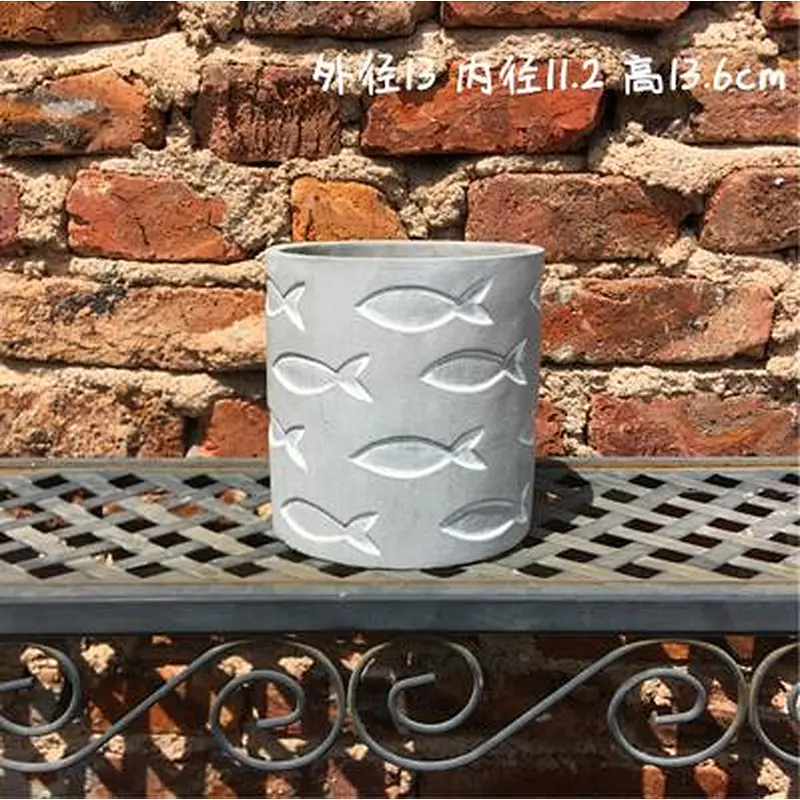Individual Fish Pattern Cement Pot Silicone Mold for Concrete Flower Pot Succulent Plants Silicone Mold