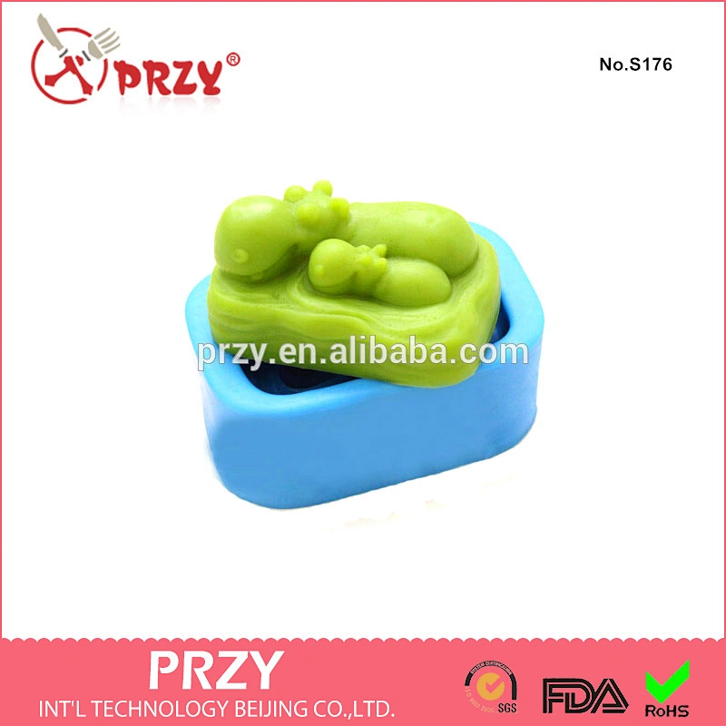 S176 PRZY Handmade silicone animal soap mold