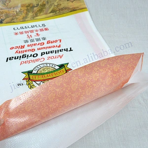 Wholesale customized Thailand market transparent plastic pp woven packaging basmati rice bag 50lbs