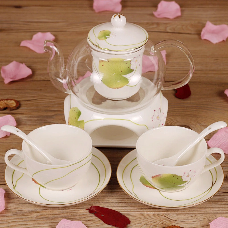 Gift Box Packing Ceramic Tea Pot Set 14 pcs Coffee Kettle Set High Quality Porcelain Tea Cup Set