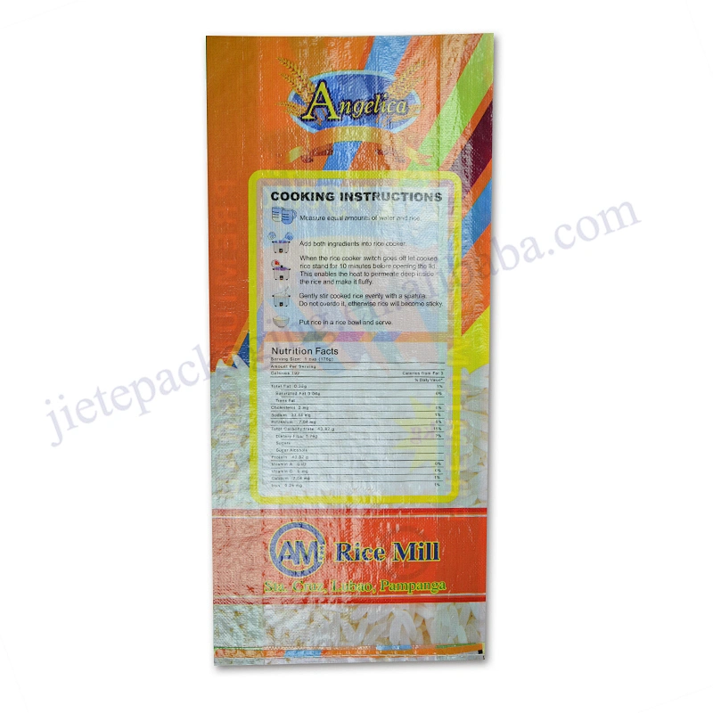 China supplier customized 25kg pp woven rice packaging bag for grain