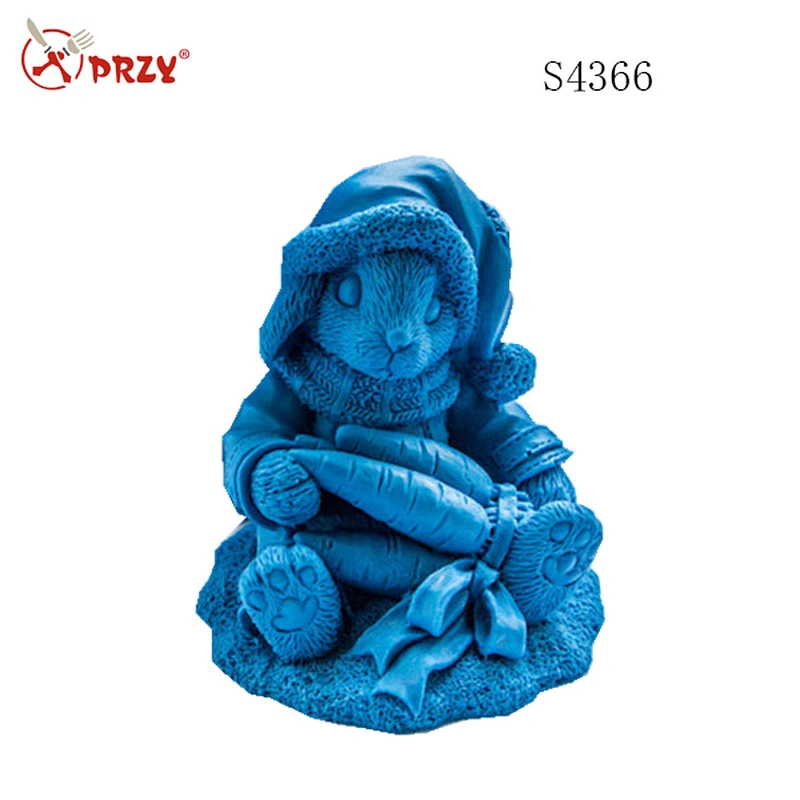 S4366 Rabbit with Carrot 3d Mold soap mold silicone mold for soap