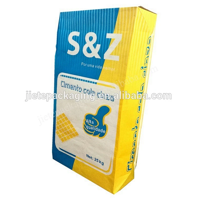 Accept custom order 20kg bottom square self closes kraft paper valve bag for cement packing