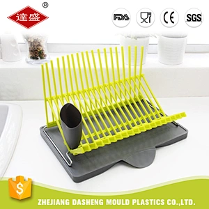 Best price green plastic corner modern dish rack kitchen accessories tools