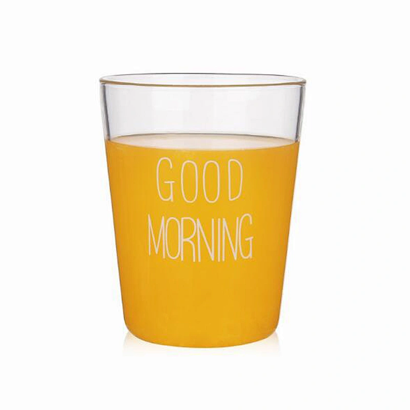 Promotion item 14oz straight drink milk glass cup with custom logo as gift