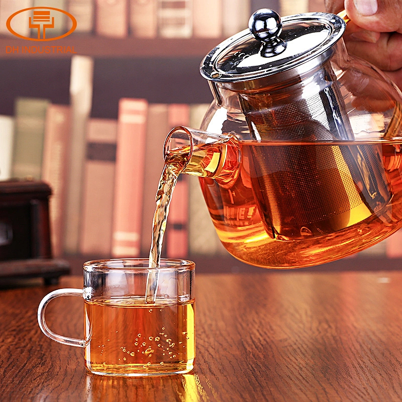 heat resistant glass infusion tea pot with 304 Stainless steel strainer