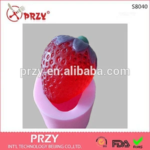 hot sale mini creative silicone fruit mould red strawberry molds silicone for concrete vase