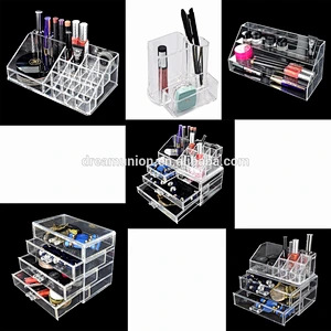 Acrylic Jewelry & Makeup Storage Display Boxes Two Pieces Set with 3 layer drawer organizer Cosmetic stand Popular