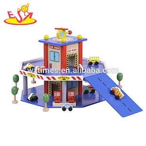 2018 wholesale toddlers wooden toy car garage, new kids toy car garage, best children wooden toy car garage W04B039
