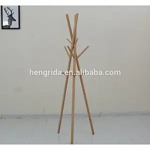 modern solid oak wood floor type hanger coatrack