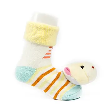 Autumn Winter wholesale kids manufacturers Newborn non slip floor lovely cartoon cat bear coral velvet Baby shoe Socks