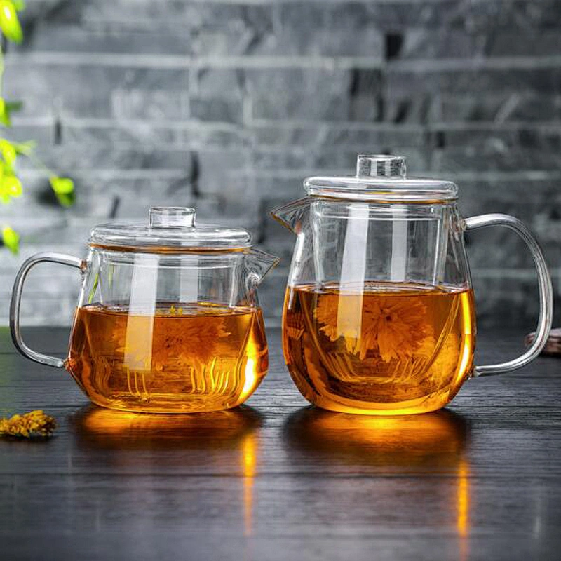 Simple style transparent teapot heat-resistant glass double-wall bottle for houseware