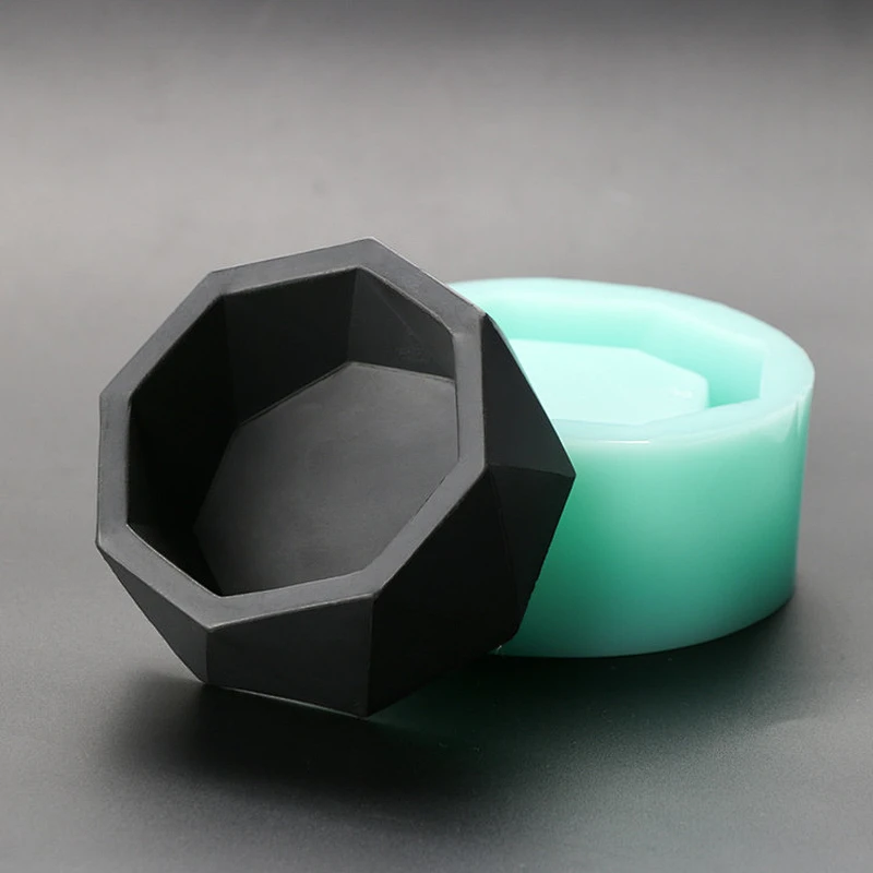 Geometry flower pot silica gel Cement decorations home concrete vase pots silicone molds