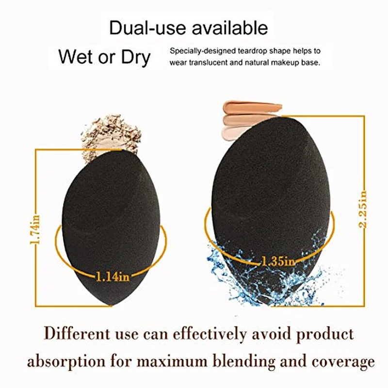 5pc latex free makeup sponge and kabuki brush set