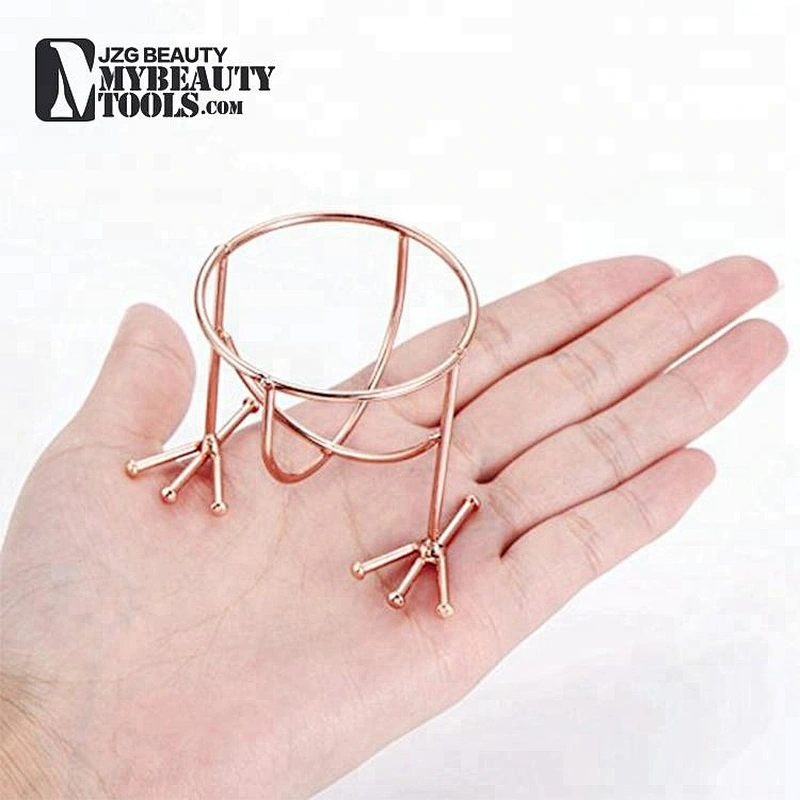 Cosmetic natural Wholesale private label makeup cleaning face sponge blender puff holder metal