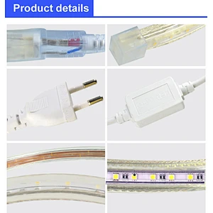RGBW RGB 4000K Orange Double row Flat round rope light IP67 Waterproof 110V 220V led strip light