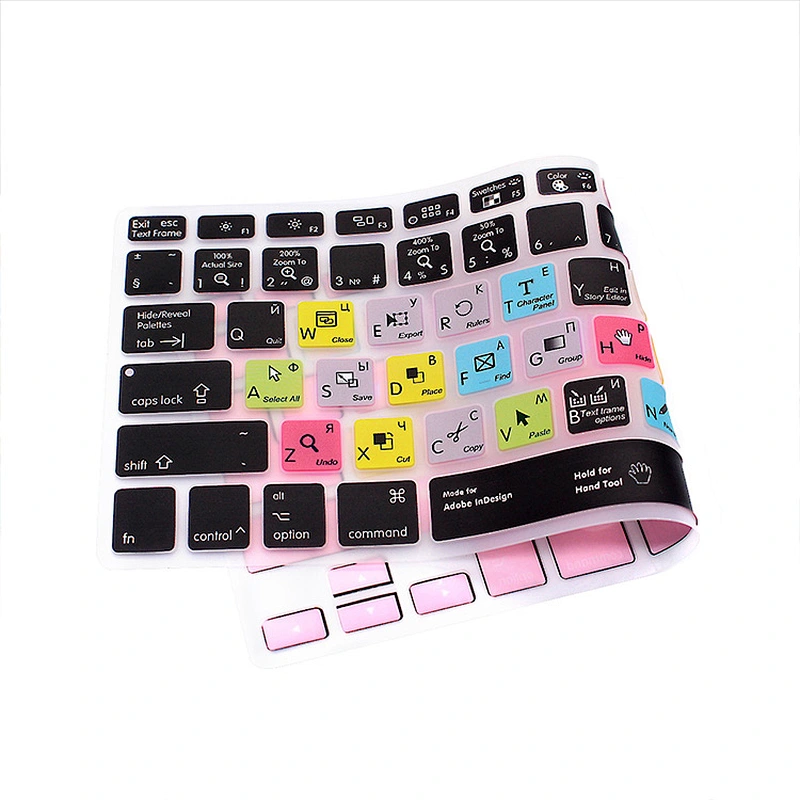 Shortcuts custom InDesign Hotkeys russian keyboard silicone Keyboard Protector For Macbook Air for macbook air 13 skin