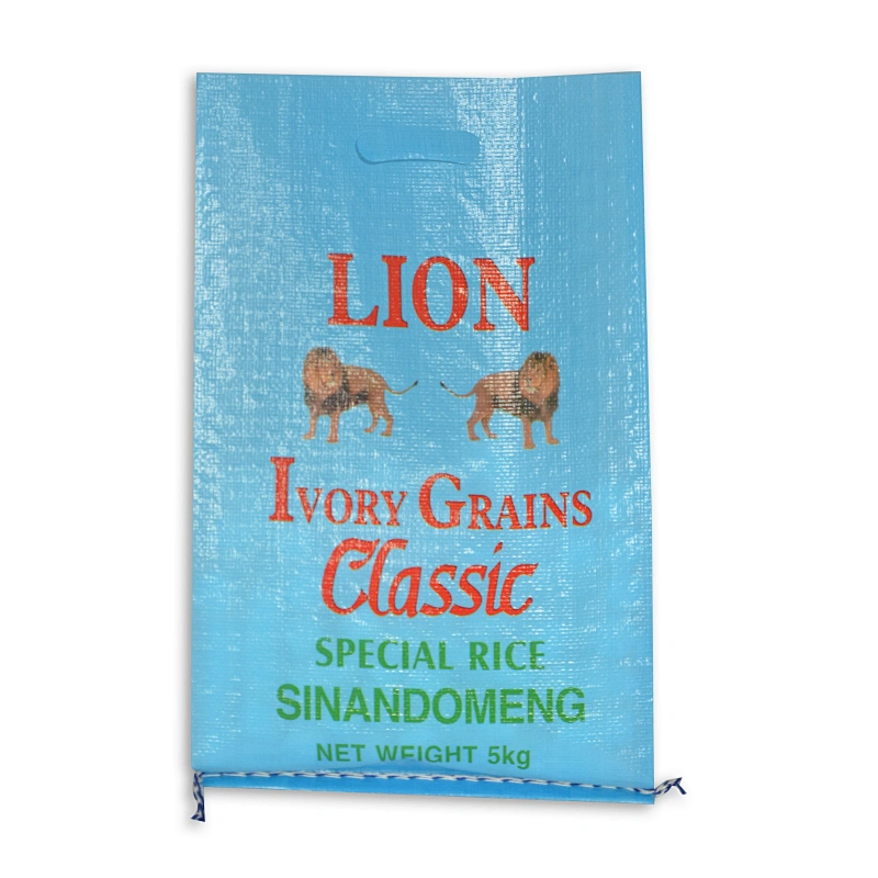 High quality net weight 5kg bopp laminated and printed pp woven rice bag